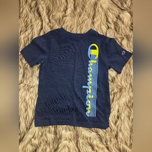 Champion Kids Tee in Navy with Yellow and Blue Logo